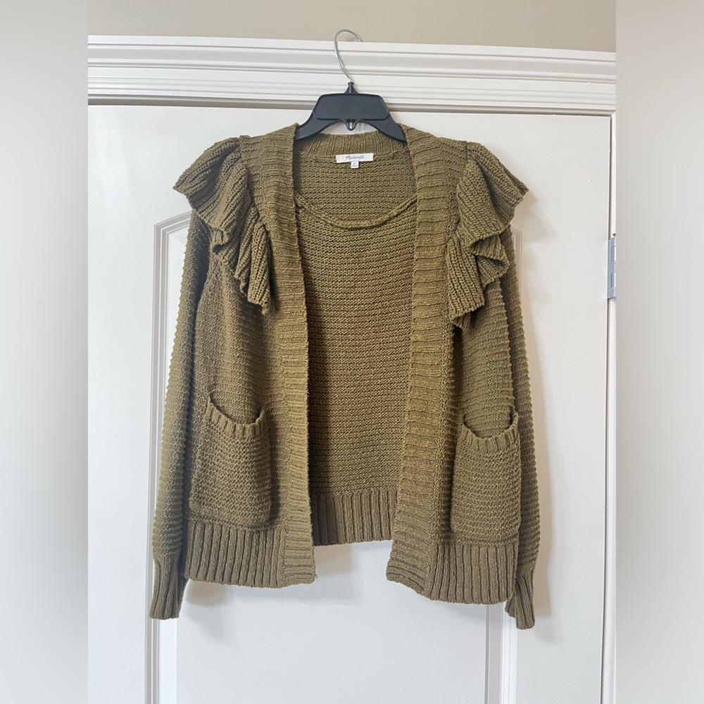 Madewell Ruffle Cardigan Sweater